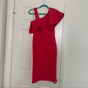Calvin Klein Hot Pink One Shoulder Sheath Dress